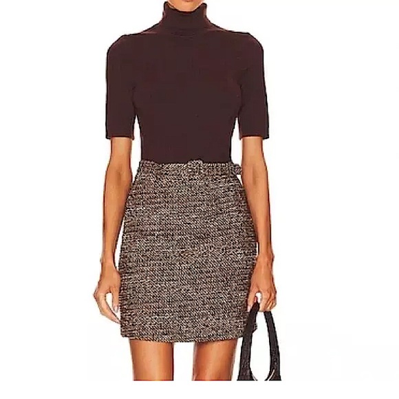 NWT Theory Knit Combo Dress in Brown Multi - Picture 5 of 12